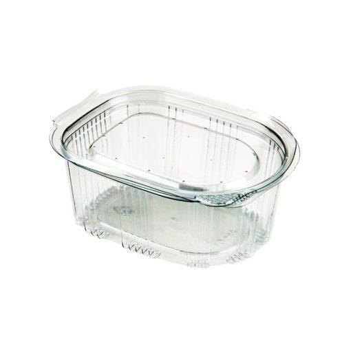 Sosiera plastic ovala 50 ml cu capac atasat transparent  / Set 100 Buc (Material: PET)