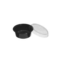 Sosiera plastic cu capac separat 50 ml negru sau transparent / Set 100 Buc
